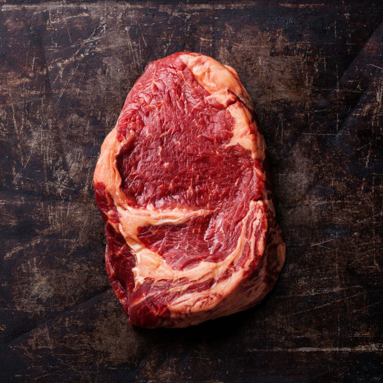 Grass fed and grass finished boneless ribeye